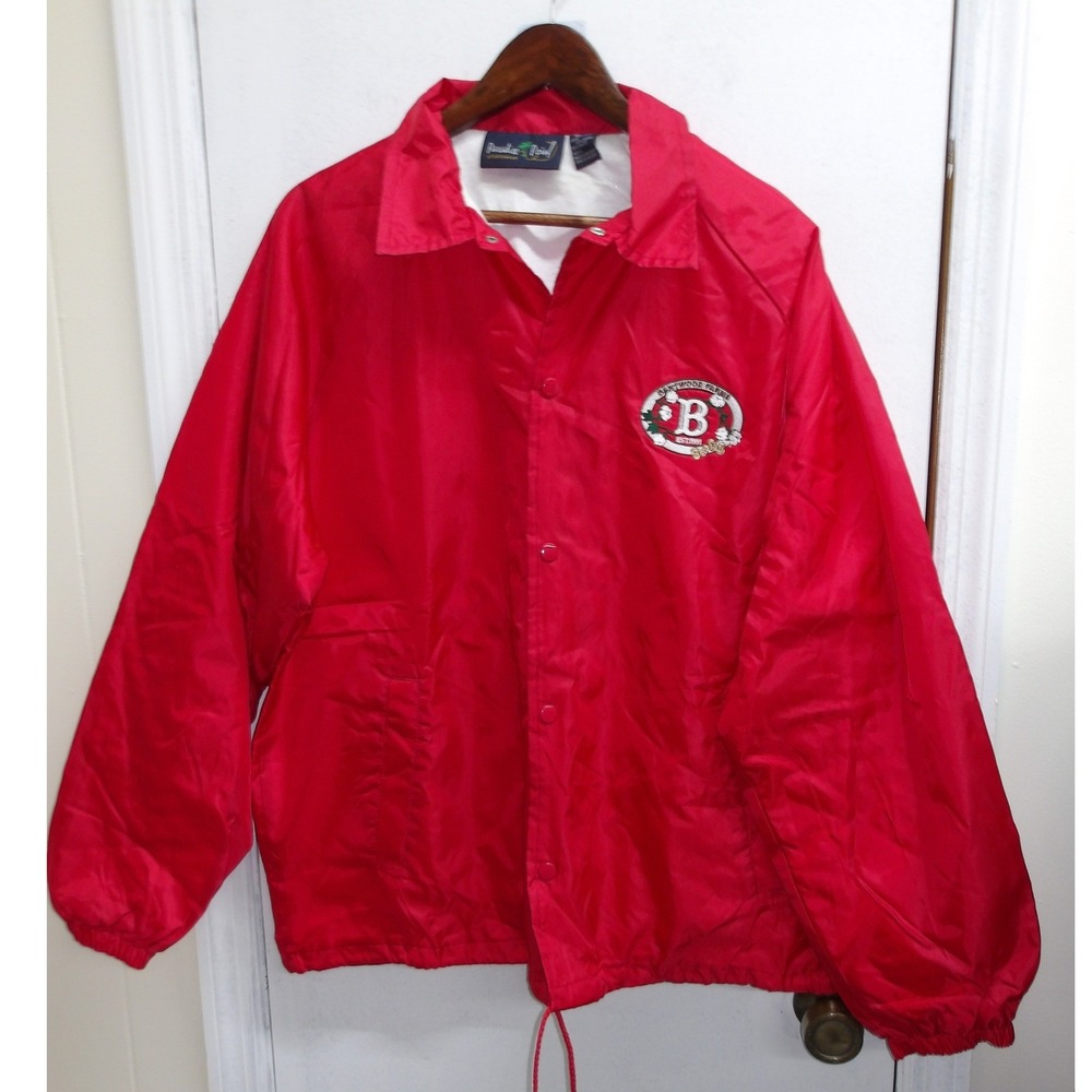 Paradise Point Sportswear Red Water Rist Windbreaker Jacket Logo L /#26177